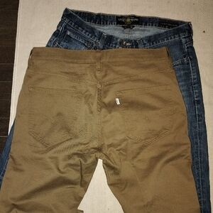 LOT Of 2 LEVIS /Lucky Brand Men's Dark Blue Relaxed Jeans 33/32